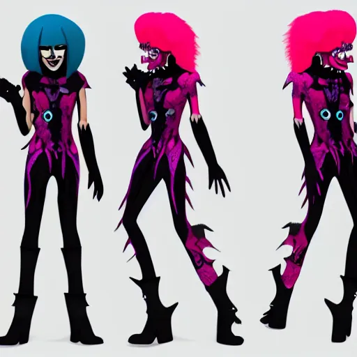 Image similar to CGI psychic punk rocker electrifying rockstar with a giant vampiric squid for a head concept character designs of various shapes and sizes by genndy tartakovsky and Lauren faust