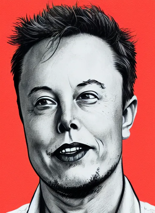 Image similar to portrait of elon musk made of brocoli