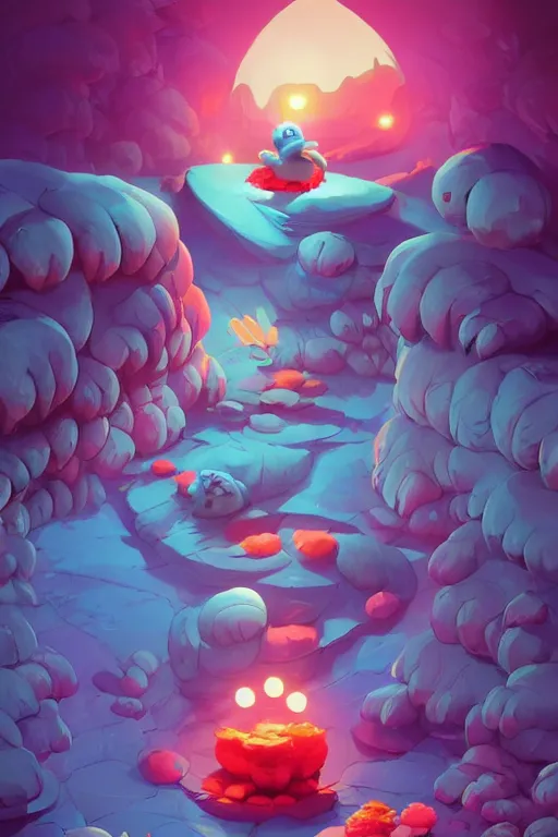 Image similar to smurf ghost creature animal sushi cristal very big eye roots cactus elemental flush of force nature micro world fluo fishscale, behance hd by jesper ejsing, by rhads, makoto shinkai and lois van baarle, ilya kuvshinov, rossdraws radiating a glowing aura global illumination ray tracing hdr