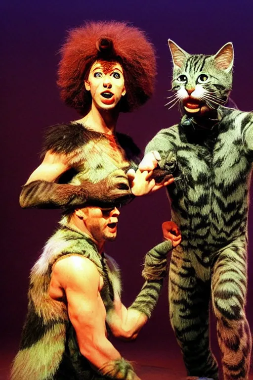 Image similar to 📷 mungojerrie and rumpleteazer, cats musical 1 9 9 8, dynamic lighting, portait