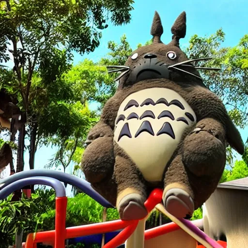 Image similar to photo of a totoro animatronic on disney's it's a small world ride