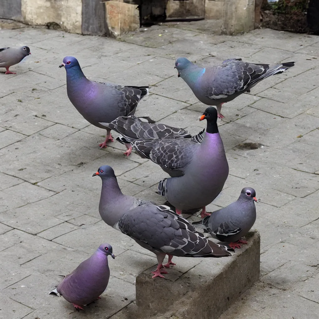 Prompt: a photo of a pigeon businessman