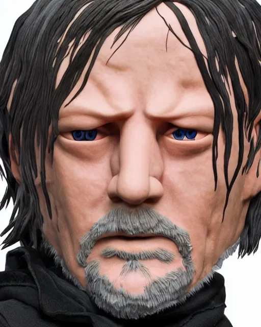 Image similar to death stranding norman reedus as a muppet. highly detailed felt. hyper real photo. 4 k.