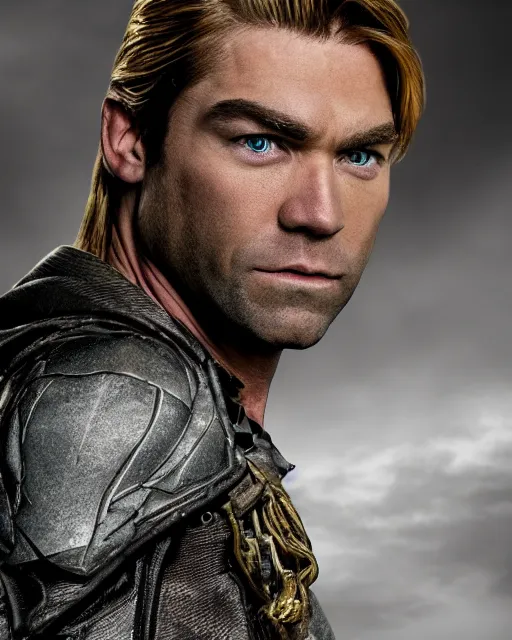 Prompt: an epic dramatic portrait of blonde antony starr as the homelander, john homelander, superhero from the boys tv show, very low angle, detailed face, epic art, trending on artstation, deviantart, high detail, high definiton, ultra realistic, hyper realistic, photo realistic, 4 k uhd