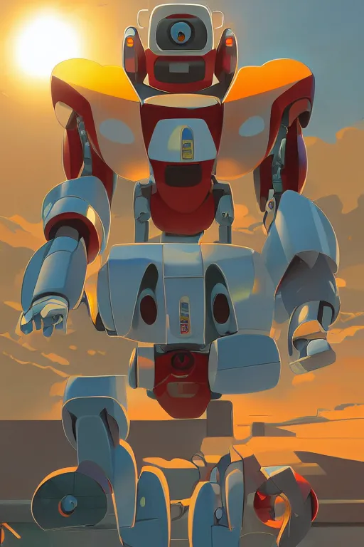 Image similar to metabots medabots medarotto medarot robot minimalist comics, behance hd by jesper ejsing, by rhads, makoto shinkai and lois van baarle, ilya kuvshinov, rossdraws global illumination ray tracing hdr radiating a glowing aura