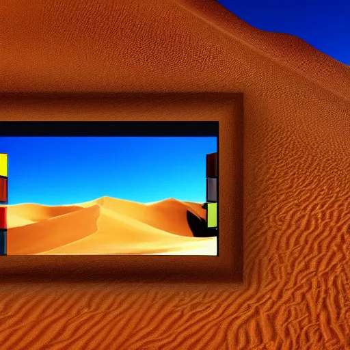 Prompt: A windows screen savers Dylan Malval photo of a desert