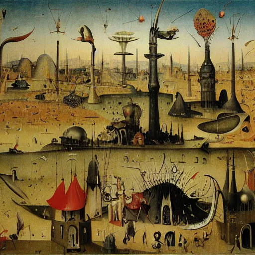 Image similar to baghdad by hieronymus bosch,