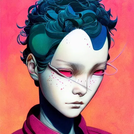 Image similar to prompt : fashion tv character portrait soft light painted by james jean and katsuhiro otomo and erik jones, inspired by akira anime, smooth face feature, intricate oil painting, high detail illustration, sharp high detail, manga and anime 1 9 9 9