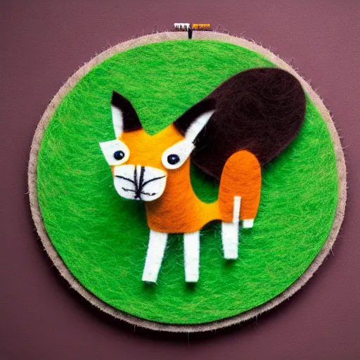 Image similar to detailed felt caricatures of animals in the jungle