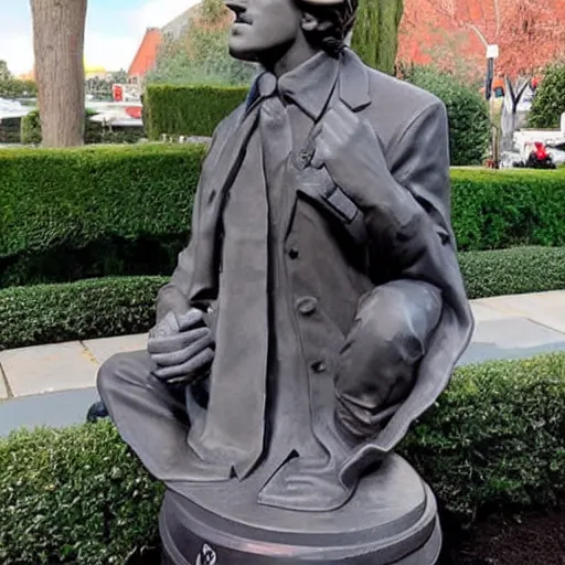 Image similar to statue of xqc