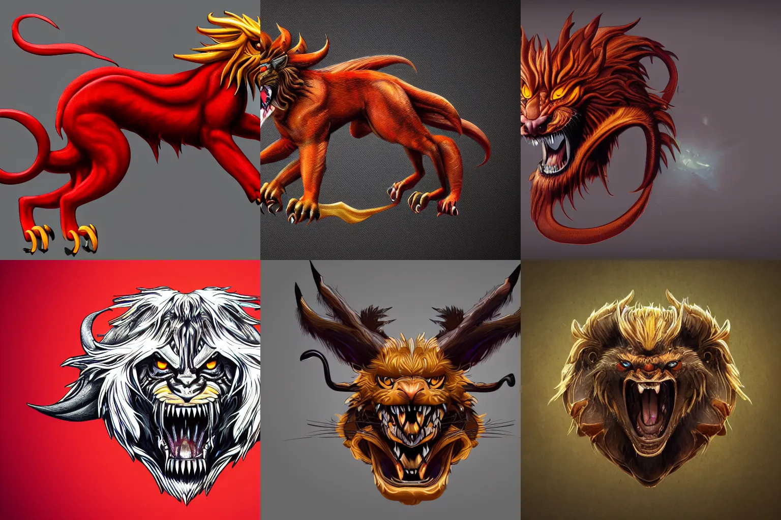 Prompt: An award winning logo design of a manticore. trending on artstation, 8k HD wallpaper