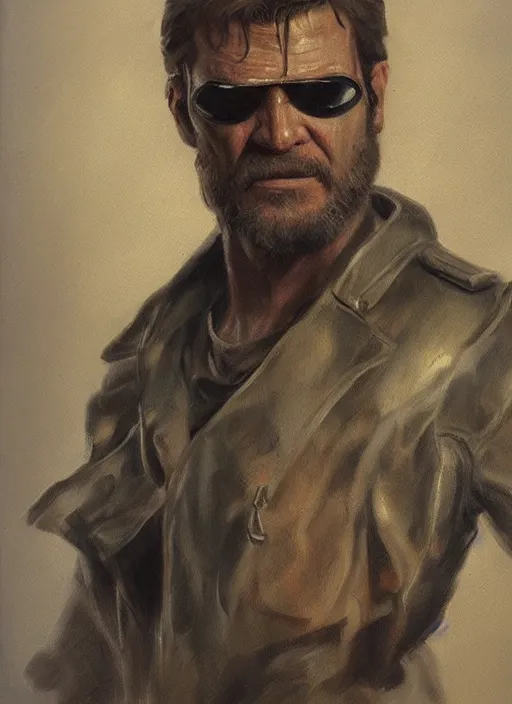 Prompt: punished snake big boss by michelangelo, oil painting, portrait