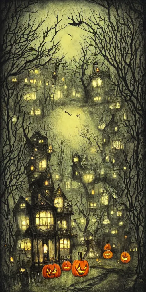 Image similar to a halloween scene by alexander jansson