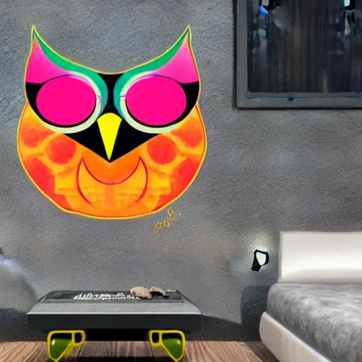 Prompt: grafiti owl logo 8 k