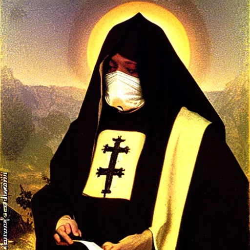 Prompt: priest in a mask of sun, by carl bloch