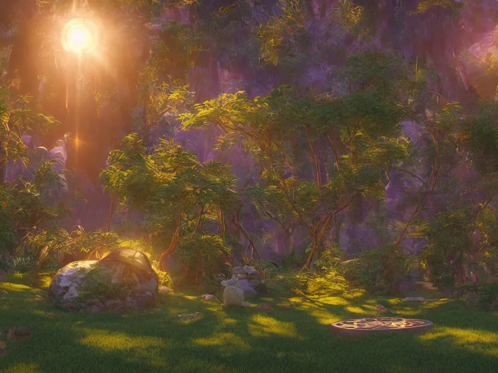 Image similar to the orb of time, sunlight study, art nouveau, by albert bierstadt and ( ( ( ( lisa frank ) ) ) ), 8 k, sharp focus, octane render, ( ( ( ( kauai ) ) ) )