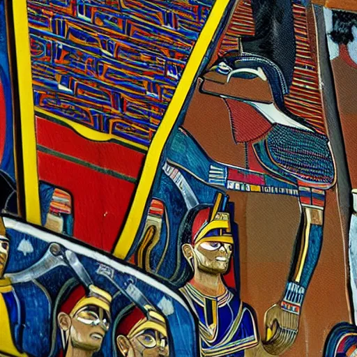 Prompt: elon musk as egyptian mural