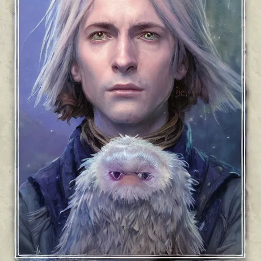 Image similar to howl from howl's moving castle as a realistic fantasy d & d character, closeup portrait art by donato giancola and greg rutkowski, realistic face, digital art, trending on artstation, symmetry!!