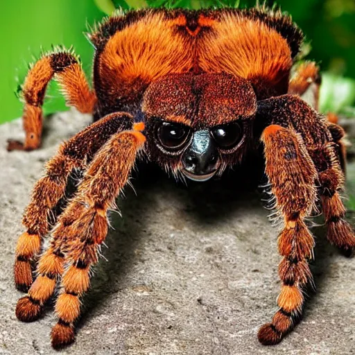 Image similar to the head of a tarantula photoshopped onto a gorrilla's body, full - body shot