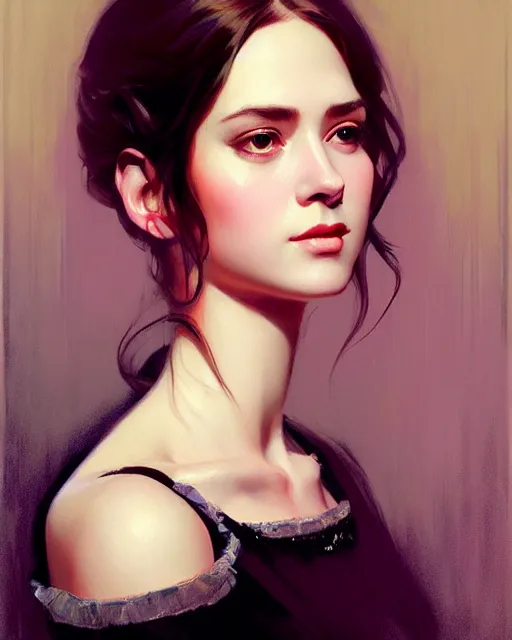 Image similar to stylized portrait of an artistic pose, composition, young fancy victorian lady, realistic shaded, fine details, realistic shaded lighting poster by ilya kuvshinov, magali villeneuve, artgerm, jeremy lipkin and michael garmash and rob rey