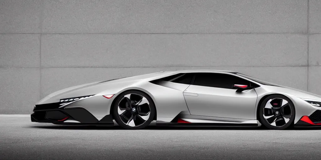 Image similar to a honda civic in the shape of lamborghini huracan concept car