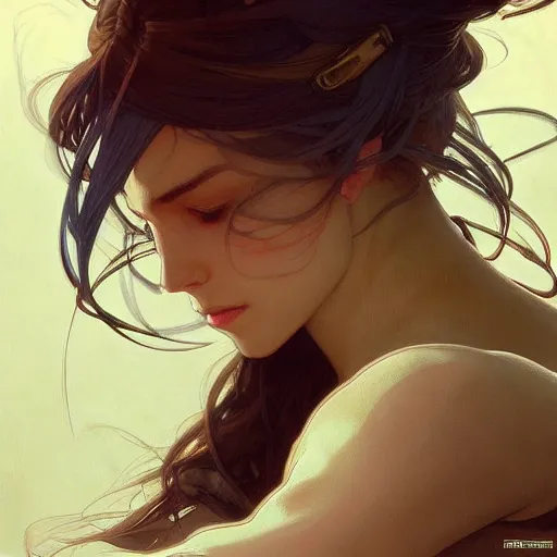 Image similar to digital character concept art by artgerm and greg rutkowski and alphonse mucha. closeup wife mouth, defiant, light effect, 8 k, hyper detailed, intricate, elegant, digital painting, artstation, smooth, sharp focus