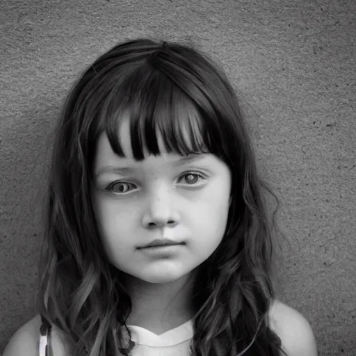 Prompt: grayscale photo of a girl