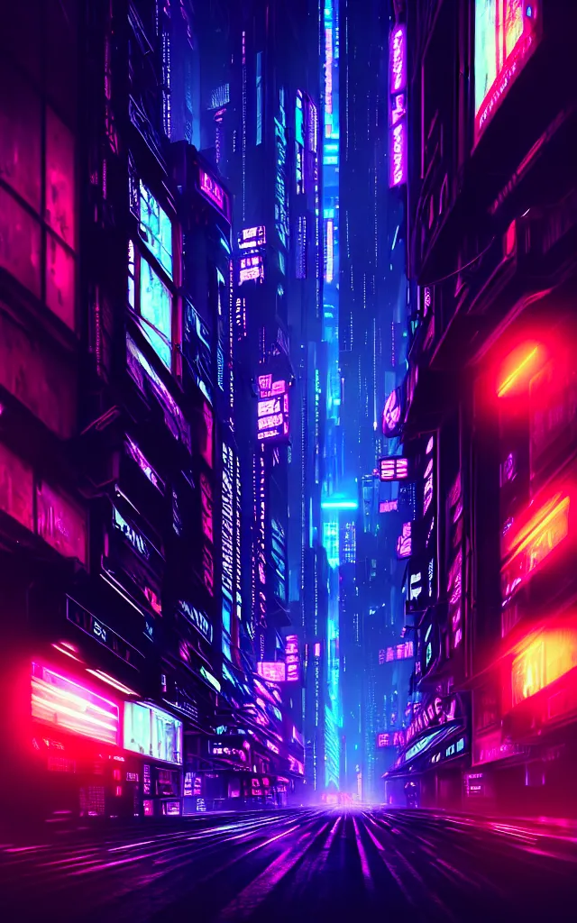 Image similar to a magnificent dark neon futuristic cyberpunk city bustling street at night cyberart by liam wong rendered in octane, 3 d render, trending on cgsociety, blender 3 d