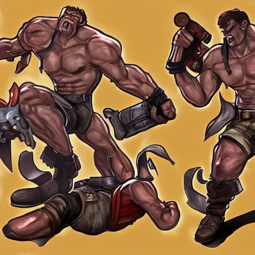 Image similar to Serious sam as smash characters, concept art