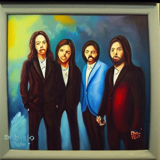 Image similar to detailed photo of an album cover, oil painting. snd oil painting album cover