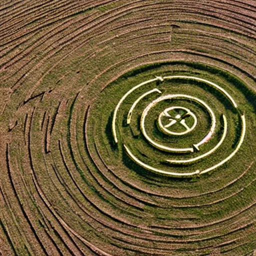 Image similar to spooky crop circles seen from a helicopter