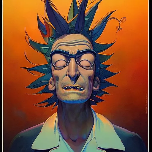 Image similar to successful mohawk projector portrait by gaston bussierre and charles vess and james jean and erik jones and rhads, inspired by rick and morty, epic, funny, huge scale, beautiful fine face features, intricate high details, sharp, ultradetailed