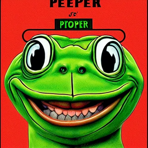 Image similar to gary coopers as pepe the frog by norman rockwell