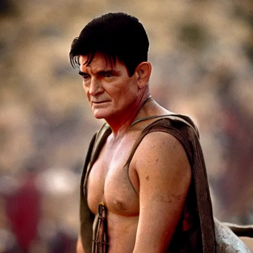 Image similar to charlie sheen in gladiator