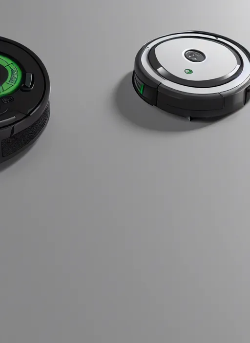 Image similar to A robot roomba with four mechanical limbs, 3D Product, professional render, studio quality, octane render