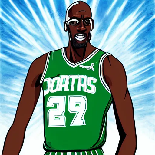 Image similar to Kevin Garnett as Frozone, digital art