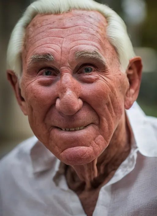 Prompt: dslr photo portrait still of 8 0 year old age 8 0 roger stone at age 8 0!!!, 8 5 mm f 1. 8