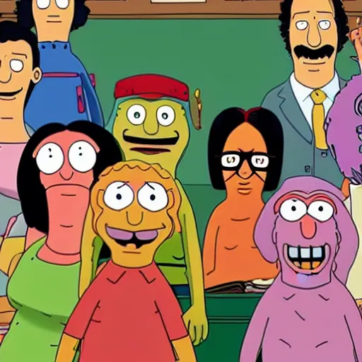 Image similar to The cast of Bob's Burgers as Muppets