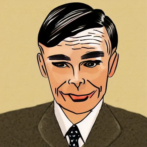 Prompt: alan turing enjoying a sushi roll, photorealistic