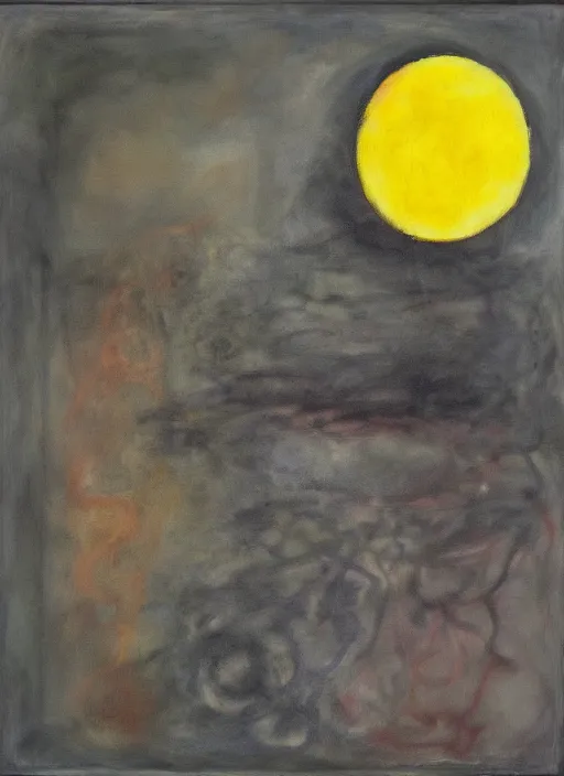 Prompt: biomechanical talisman of solemn void eclipse storm by maggi mcdonald, mark rothko, sabina klein