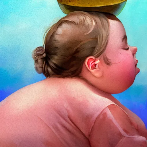 Image similar to a hype realistic oil painting of the most cute little fat girl kissing a huge colorful cute fish. hype realistic scene. old photography style. studio lighting. window. 3 d, octane render, deep focus, fashion style, white scene. very funny and sweet art. unreal engine. watercolor. fellini style. poster quality. da vinci painting style. illustration.