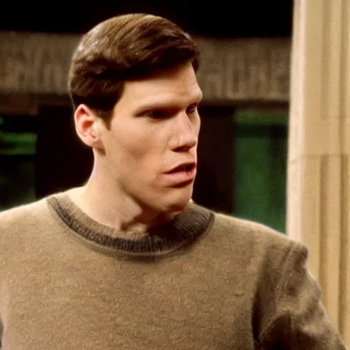 Image similar to Live Action Still of Jerma in Animal House, real life, hyperrealistic, ultra realistic, realistic, highly detailed, epic, HD quality, 8k resolution, body and headshot, film still