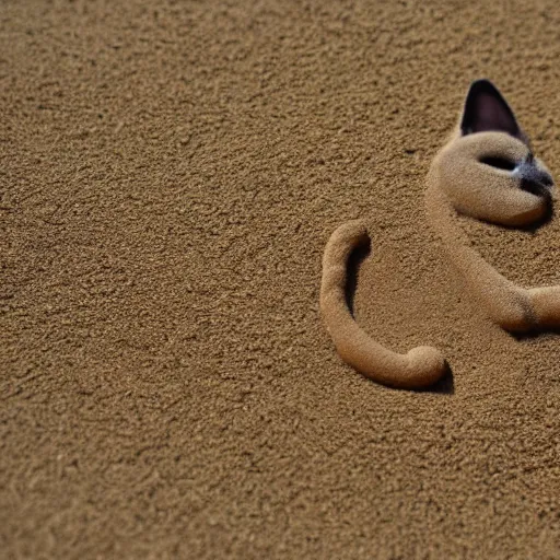 Image similar to a sand picture of a cat