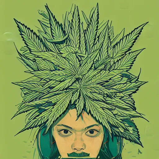 Image similar to Marijuana profile picture by Sachin Teng, symetrical, Organic Painting , Leaf Green, adidas, Green smoke, Impressive, Award Winning, Warm, Good Vibes, Positive, geometric shapes, energetic, intricate background, graffiti, street art:2 by Sachin Teng:4