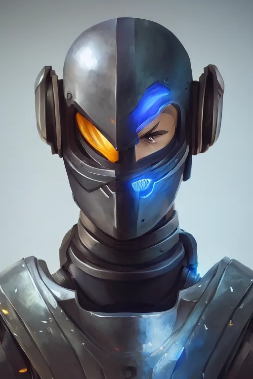 Image similar to epic mask helmet robot ninja portrait stylized as fornite style game design fanart by concept artist gervasio canda, behance hd by jesper ejsing, by rhads, makoto shinkai and lois van baarle, ilya kuvshinov, rossdraws global illumination radiating a glowing aura global illumination ray tracing hdr render in unreal engine 5