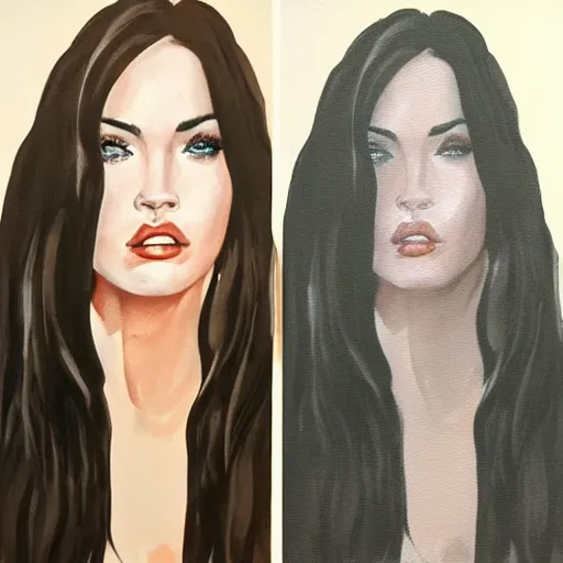 Prompt: A painting of Megan Fox as a ghost.