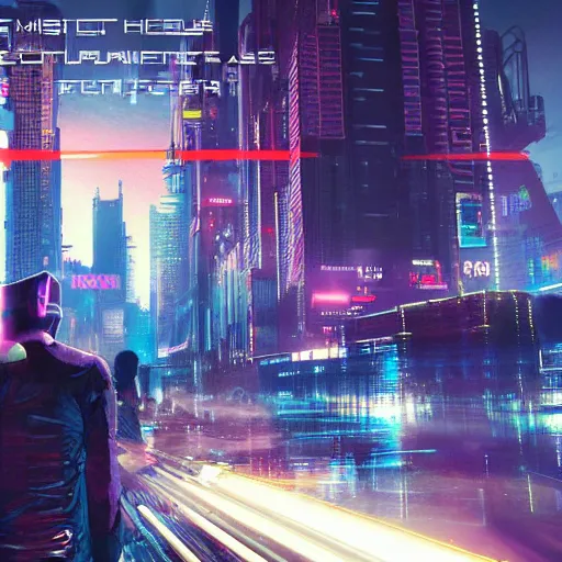 Image similar to the most cyberpunk scene of all time