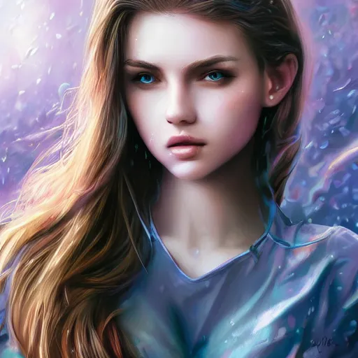 Prompt: marine, pretty face, young, gorgeous, beautiful girl, artgerm, unusual, attractive, cool tones, hd, 4 k, vfx, detailed,