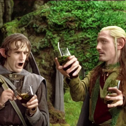 Image similar to lord of the rings elves having a drinking contest