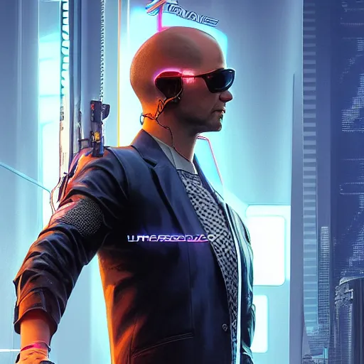 Image similar to nick bostrom portrait in cyberpunk 2 0 7 7 cp 2 0 7 7 3 8 4 0 x 2 1 6 0 simulation hypothesis oxford